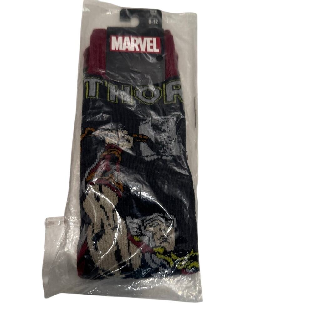 MARVEL THOR Single pair of Men's Crew Socks NWT Fits Shoe Size 8 - 12